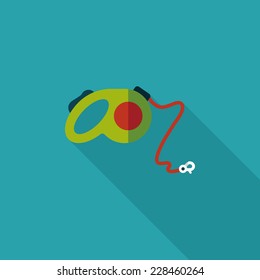 Pet dog lead flat icon with long shadow,eps10