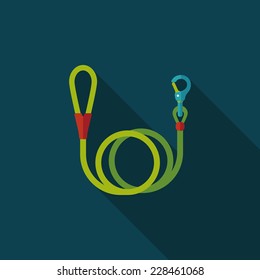 Pet dog lead flat icon with long shadow,eps10