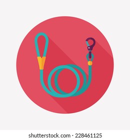 Pet dog lead flat icon with long shadow,eps10