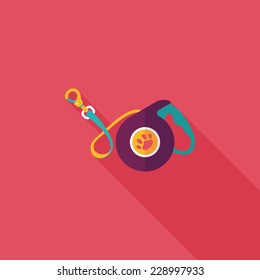 Pet dog lead flat icon with long shadow,eps10