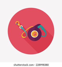 Pet dog lead flat icon with long shadow,eps10