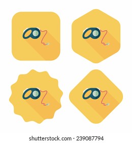 Pet dog lead flat icon with long shadow, eps10