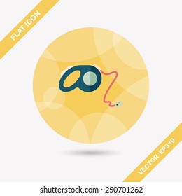 Pet dog lead flat icon with long shadow,eps10