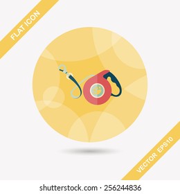 Pet dog lead flat icon with long shadow,eps10