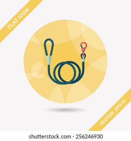 Pet dog lead flat icon with long shadow,eps10