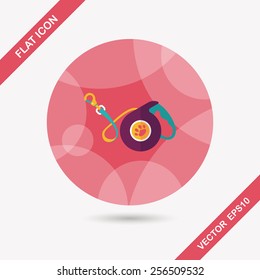 Pet dog lead flat icon with long shadow,eps10