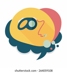 Pet dog lead flat icon with long shadow,eps10
