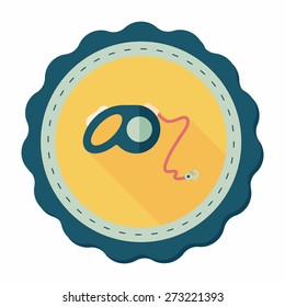 Pet dog lead flat icon with long shadow,eps10