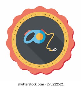 Pet dog lead flat icon with long shadow,eps10