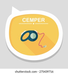 Pet dog lead flat icon with long shadow,eps10