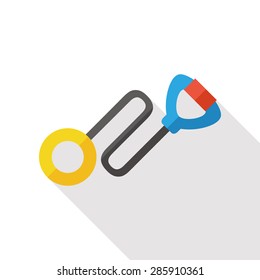Pet dog lead flat icon with long shadow