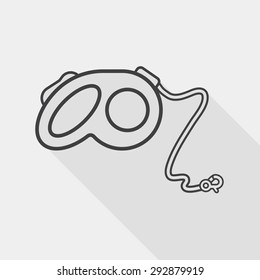 Pet dog lead flat icon with long shadow,eps10