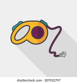 Pet dog lead flat icon with long shadow,eps10