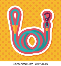 Pet dog lead flat icon with long shadow,eps10