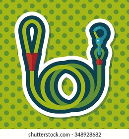 Pet dog lead flat icon with long shadow,eps10