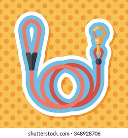 Pet dog lead flat icon with long shadow,eps10
