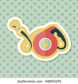 Pet dog lead flat icon with long shadow,eps10