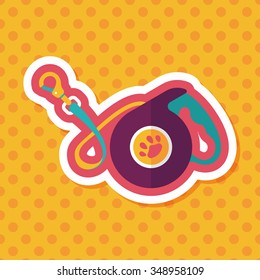 Pet dog lead flat icon with long shadow,eps10