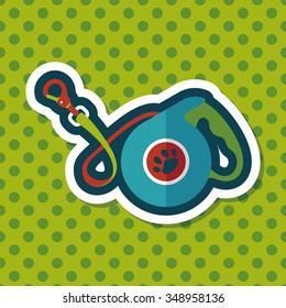 Pet dog lead flat icon with long shadow,eps10