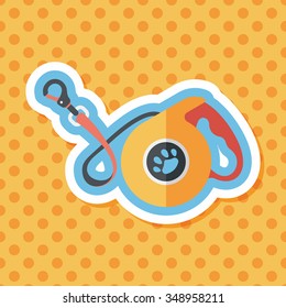 Pet dog lead flat icon with long shadow,eps10
