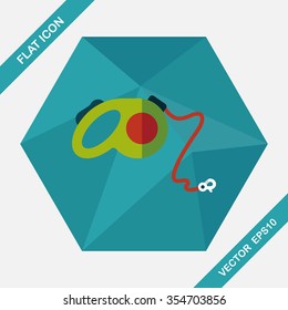 Pet dog lead flat icon with long shadow,eps10