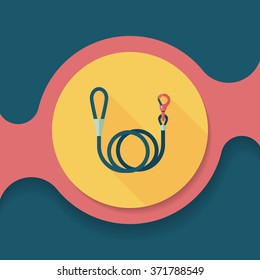 Pet dog lead flat icon with long shadow,eps10