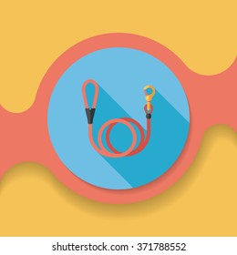 Pet dog lead flat icon with long shadow,eps10