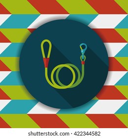 Pet dog lead flat icon with long shadow,eps10