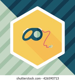 Pet dog lead flat icon with long shadow,eps10