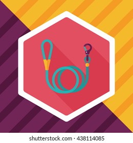 Pet dog lead flat icon with long shadow,eps10