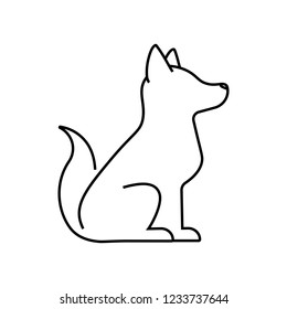 Pet dog line icon, outline vector sign, linear pictogram isolated on white. Symbol, logo illustration