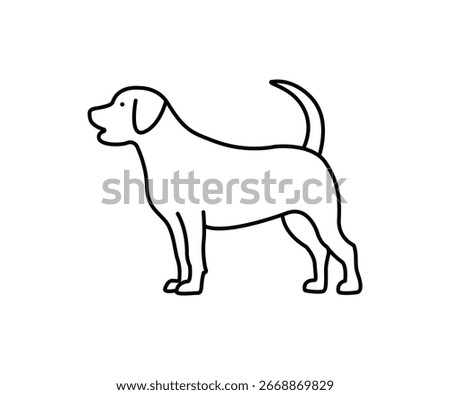 pet dog line icon vector. dog standing icon. 