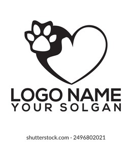 pet dog logo design concept template