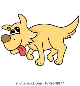 pet dog is mocking sticking tongue doodle kawaii. doodle icon image. cartoon caharacter cute doodle draw