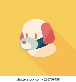 Pet dog mouth cover flat icon with long shadow,eps10