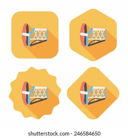 Pet dog mouth cover flat icon with long shadow,eps10