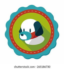 Pet dog mouth cover flat icon with long shadow,eps10