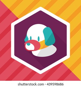 Pet dog mouth cover flat icon with long shadow,eps10