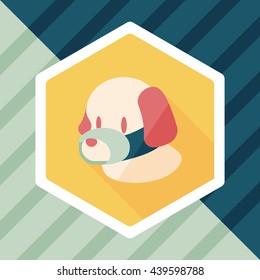 Pet dog mouth cover flat icon with long shadow,eps10