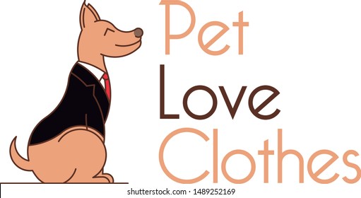Pet Dog on Clothes Logo Vector