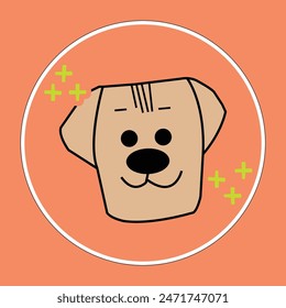 Pet Dog Orange Circle Frame