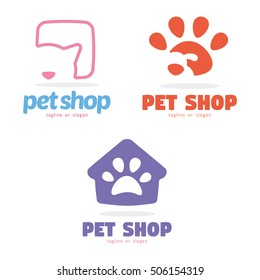 PET DOG SHOP LOGO ICON TEMPLATE LOGO