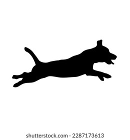 Pet dog silhouette. Vector dog jumps