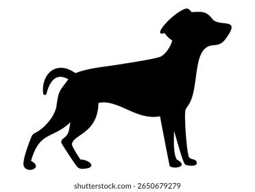 Pet Dog Silhouettes Vector Isolated on White Background
