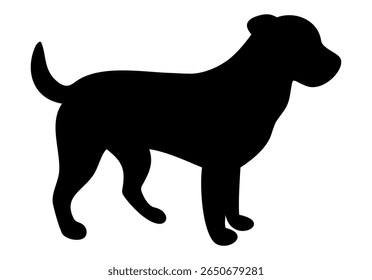 Pet Dog Silhouettes Vector Isolated on White Background
