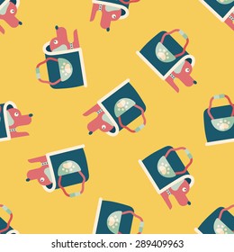 Pet dog travel cage flat icon,eps10 seamless pattern background