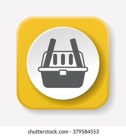 pet dog travel cage icon