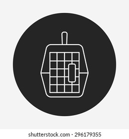 pet dog travel cage line icon