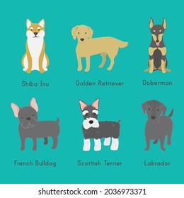 pet dogs cute set collection