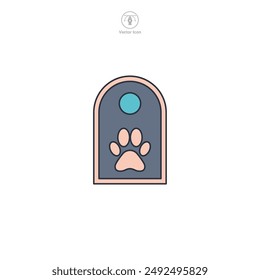 Pet Door icon symbol vector illustration isolated on white background